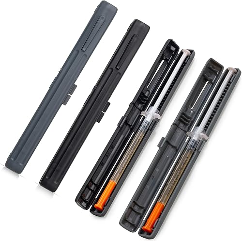 Miniatura 1 de Estuche portátil de insulina de viaje para jeringa precargada, soportes discretos para jeringas para diabetes, juego de 2 (negro, gris)
