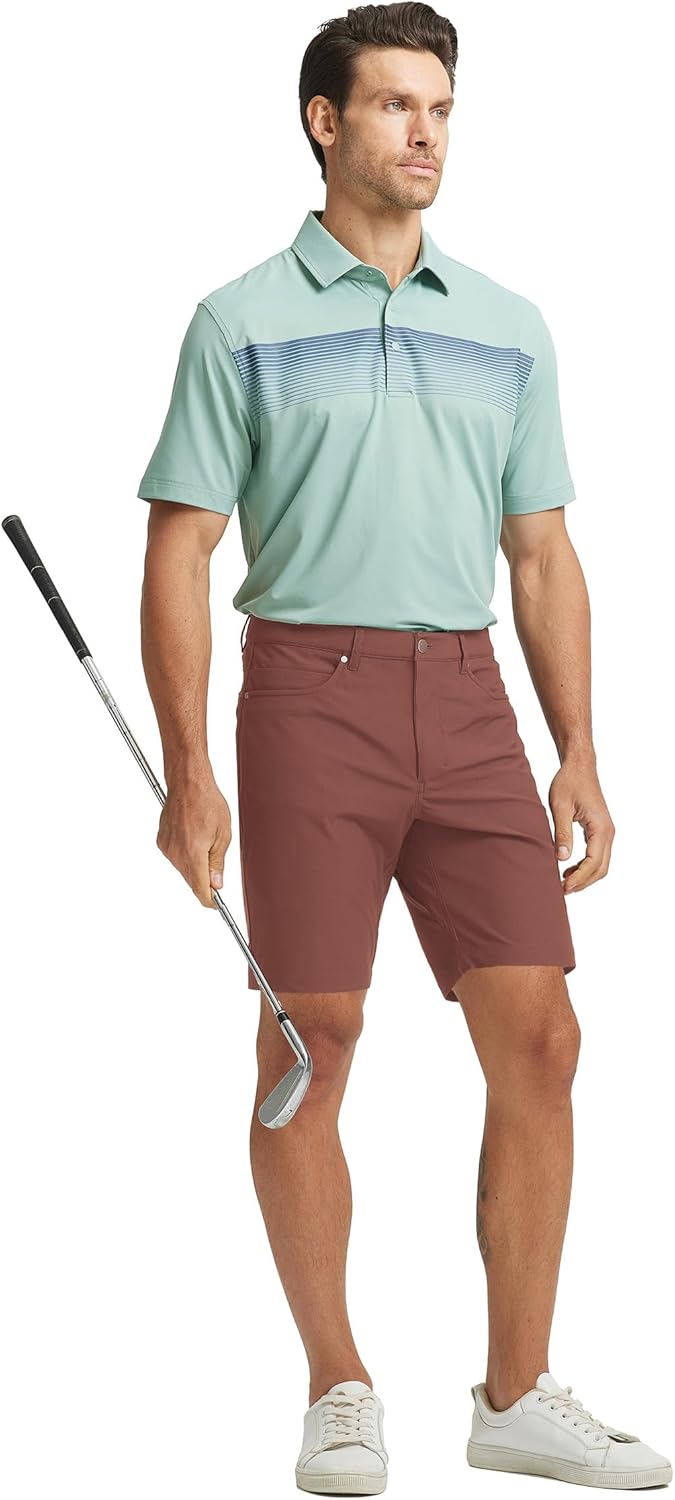 M MAELREG Golf Shorts Men 7" 9" Inseam Lightweight Quick Dry Stretch Flat Front Casual Moisture Wicking Mens Dress Shorts - Image 6