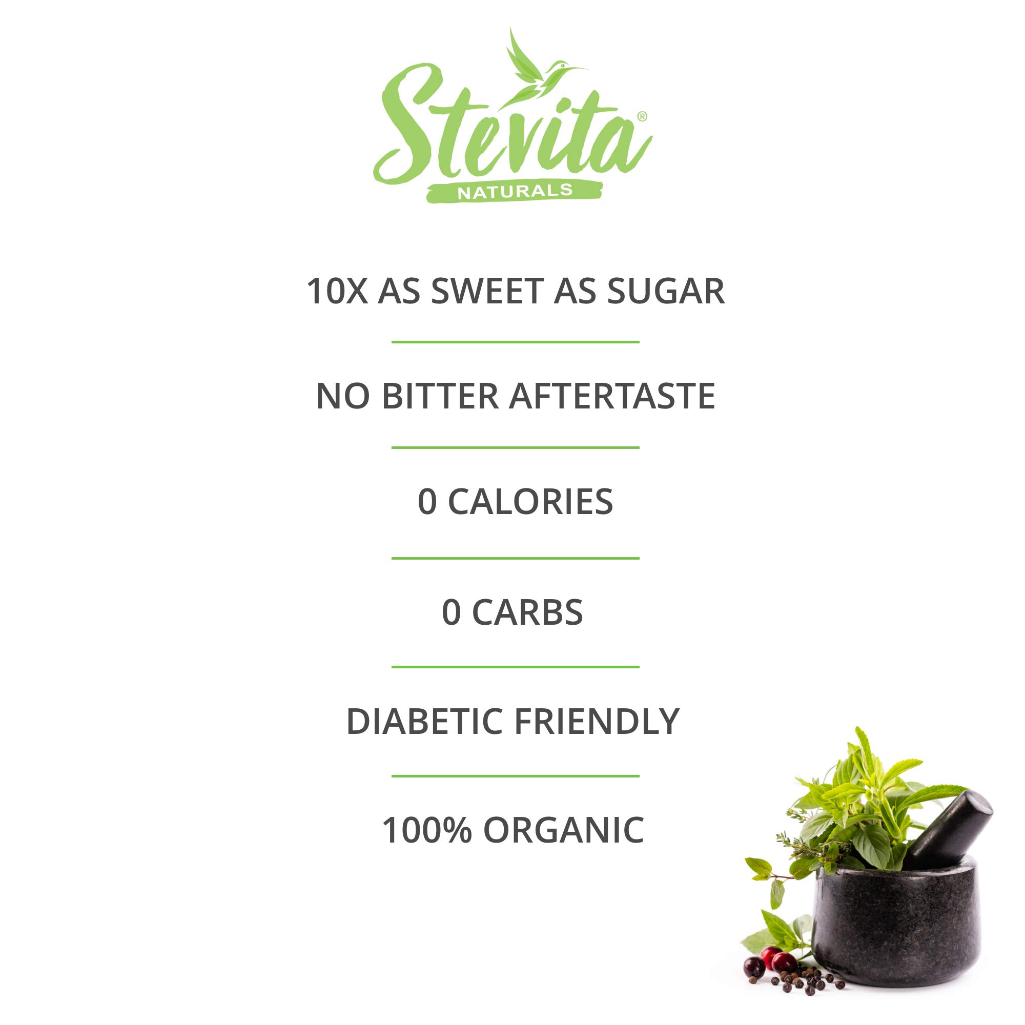 Stevita Organic Spoonable Stevia Packets - 2000 count - Stevia & Erythritol All Natural Sweetener, No Calories - USDA Organic, Non GMO, Vegan, Kosher, Paleo, Gluten-Free - 2000 Servings