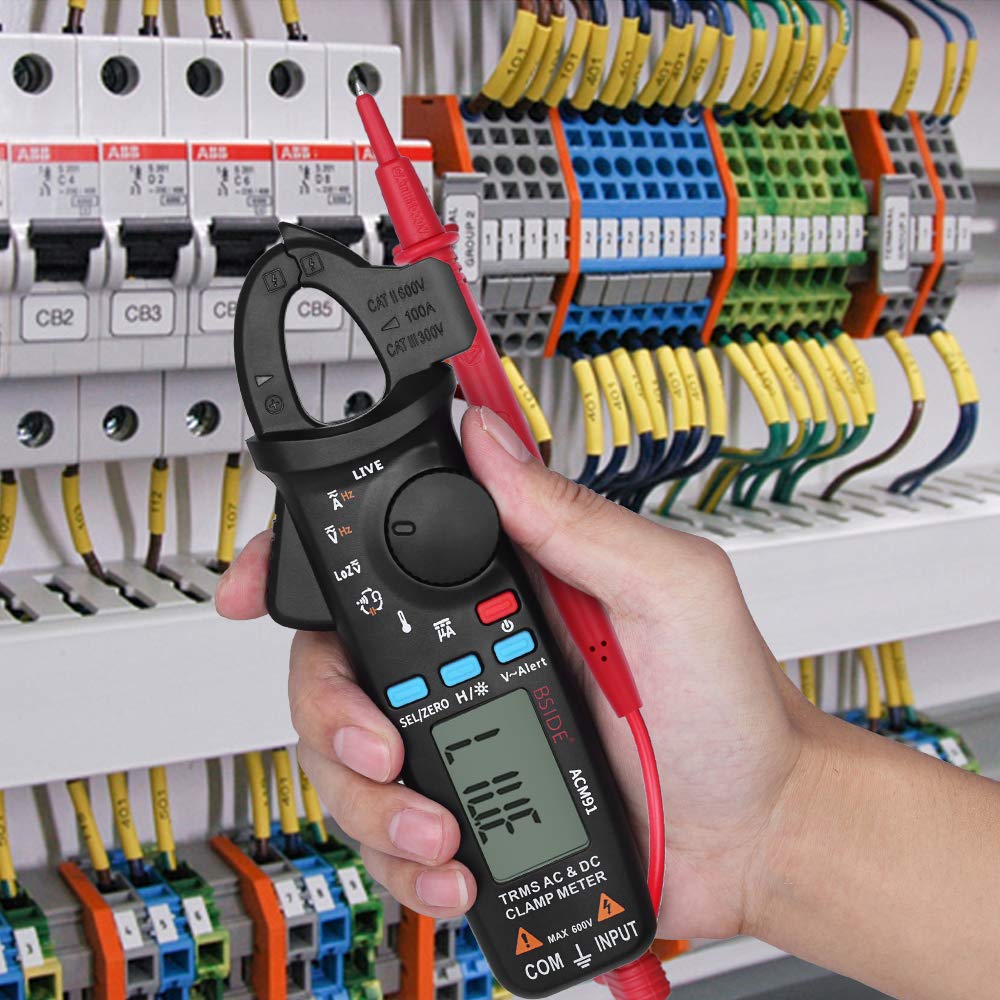 /G ACM91 Medidor de Pinza amperimétrica Digital AC/DC Verdadero Valor eficaz para reparación de automóviles Multímetro de Rango automático Comprobación en Vivo Comprobador