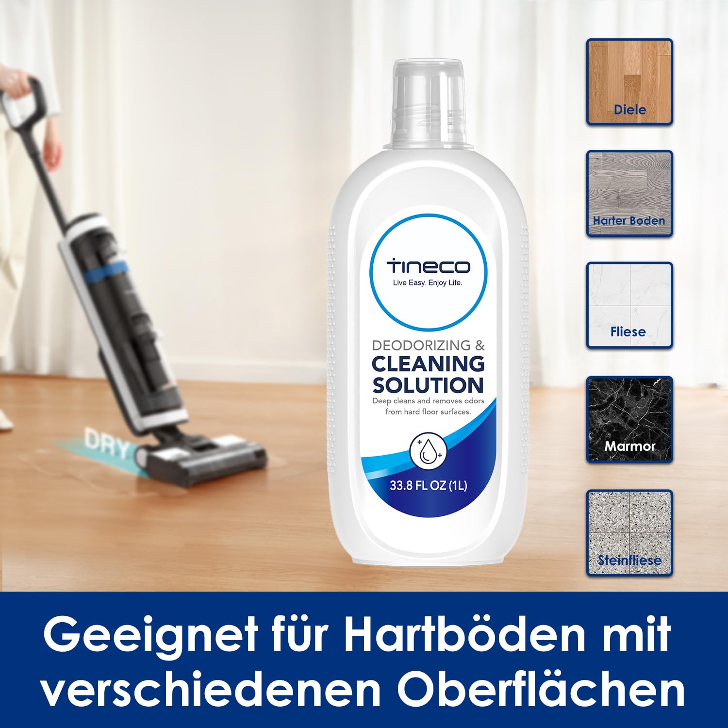 Tineco Multi-Surface Bodenreiniger 2L für Tineco Nass Trockensauger S7 Stretch/i5/i6/Stretch S6/Switch S7/S9 Artist/Floor One S5 S6 S7Series (AUSSER iFloor 5 Steam,S5, S7 Stretch Steam), 1L*2