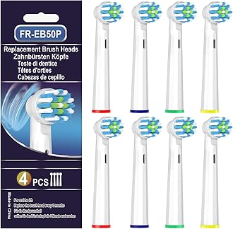 Replacement Toothbrush Heads Compatible with Braun Oral B Pro 1000/7000/9600/5000/3000/8000, Genius X and Smart 1500 Electric Toothbrush, 8 Pcs Accurate Cleaning Brush Heads (White)