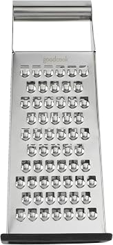 GoodCook Gourmet 4-sided Box Grater, Stainless Steel, Stay Sharp Etched Blades, Non-slip Base