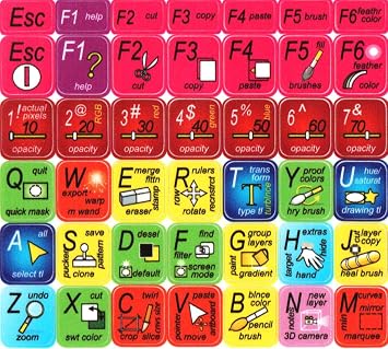 Keyboard Sticker Compatible with Adobe Photoshop - Keyboard Shortcut Sticker
