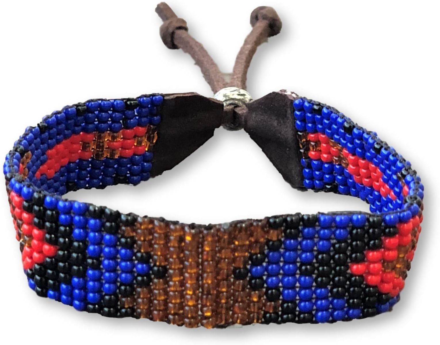 Mayan ArtsHandmade Bracelet, Stacking Bracelets, Beaded, Blue, Black, Gold, and Red, Multi color, Men, Women Leather, Shabby Chic, Boho Look, Casual,