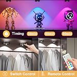 Rechargeable RGB Puck Lights with Remote,13 Colors Under Cabinet Lighting Wireless, 1500mAh LED Push Lights Stick on with Timer Function, Dimmable Tap Lights for Under Cabinets,Kitchen,Closet (3 Pack)