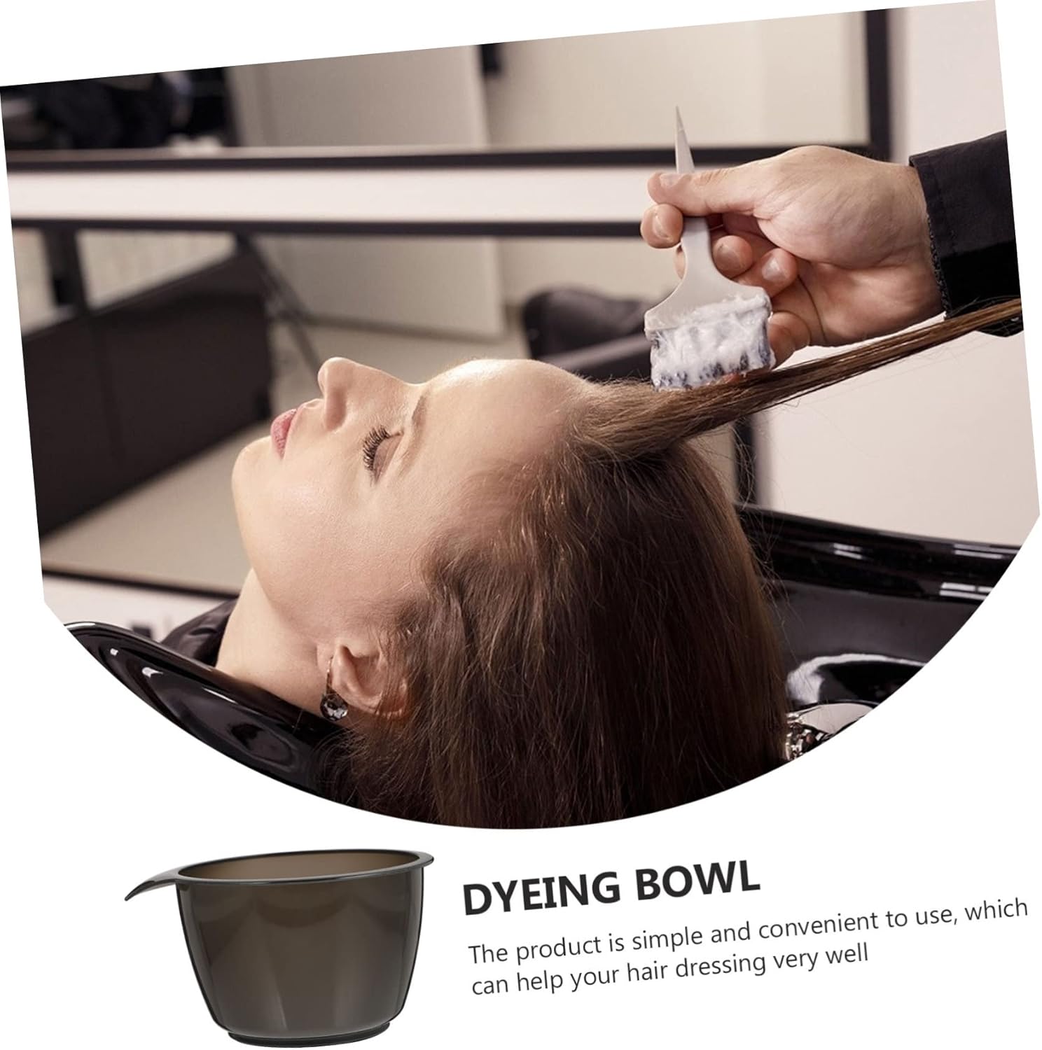 Healeved 6pcs Plastic Hair Color Mixing Bowl Handle Tint Bowl for Easy Hair Dye Professional-grade Color Tool for Salon Home Use