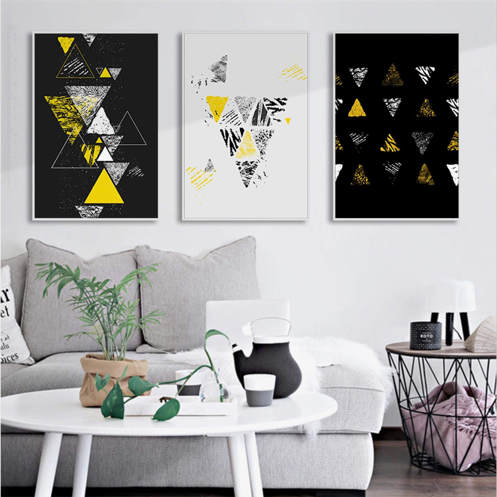 Peinture toile haut de gamme abstraction géométrique noir et or - 8