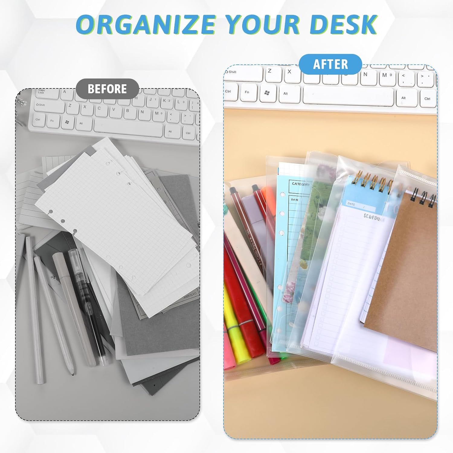 60Pcs Stamp and Die Storage Pockets 7" x 5" Die Cut Storage Envelopes Clear Plastic Envelopes Scrapbooking Storages with 60Pcs Labels for Card Making, Stencil