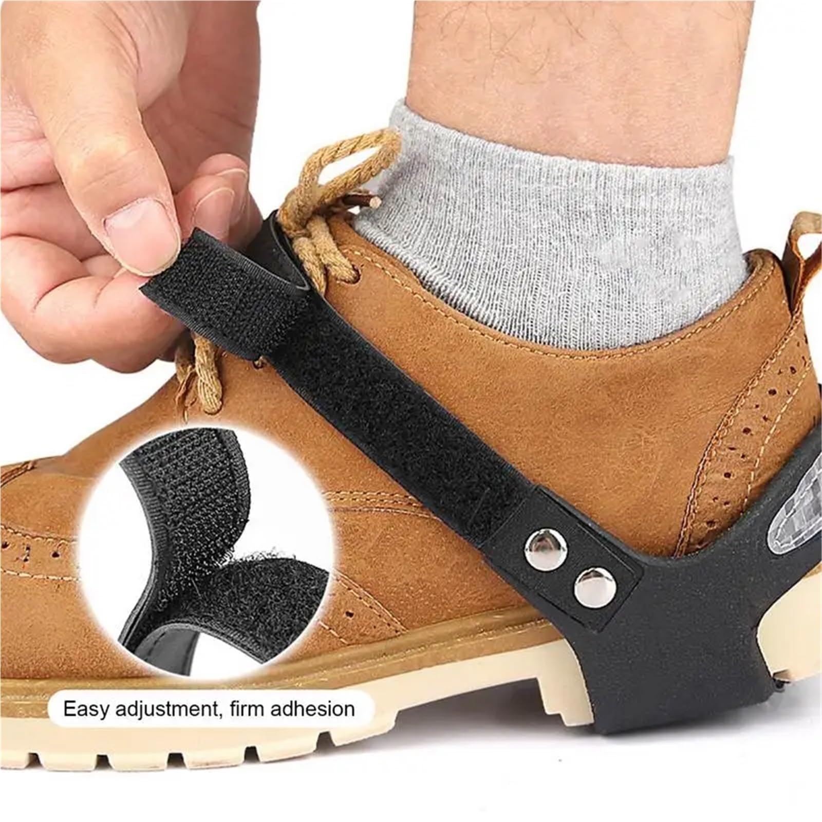 Crampons Ice Cleats for Shoes Anti-Slip Snow Shoe Gripper Spike Grips Reflective Climbing Crampons with 5Spikes Traction pour randonnée hivernale