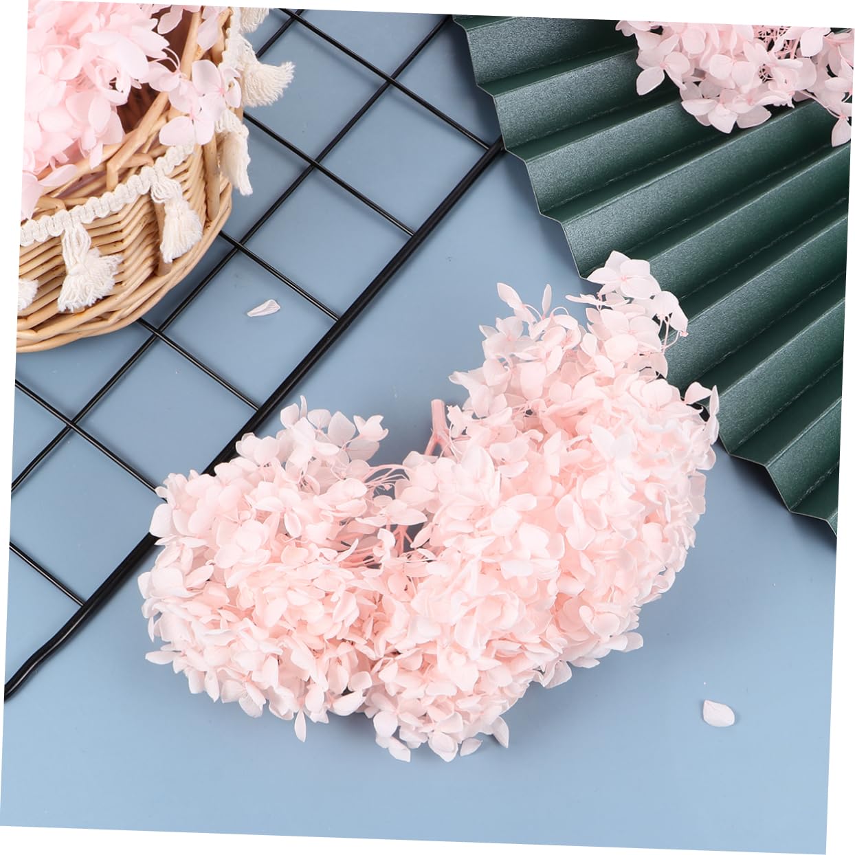 Echte Hortensienblätter Blütenblätter, 1 Packung Künstliche Hortensien Köpfe für DIY Harz Handwerk, Nagelkunst, Hochzeit Tischdeko und Kerzenherstellung, Rosa Hydrangea Blüten für Epoxidharz Deko