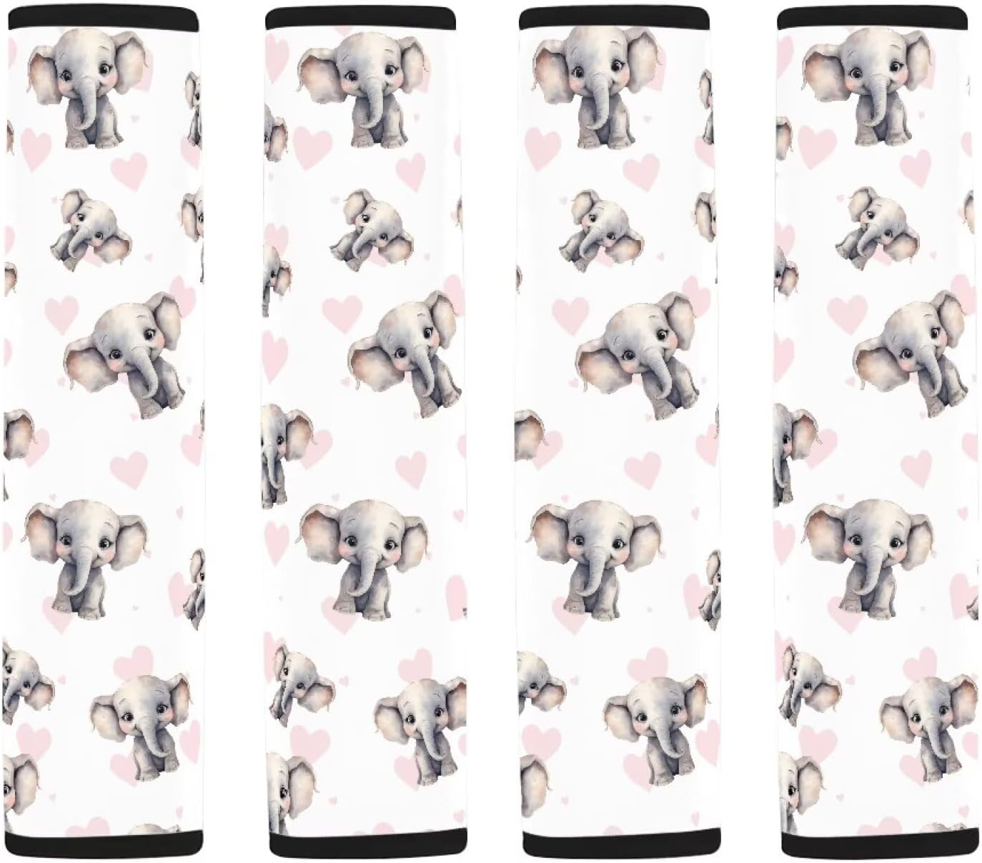 Car Seat Shoulder Strap Pads Seat Belt Pad Pink Seatbelt Covers Elephant 4 Pack Seat Belt Cover Pads Shoulder Pads for Straps Seat Belt Cushion for Kids Car Seat Pads for Straps Seatbelt Pad