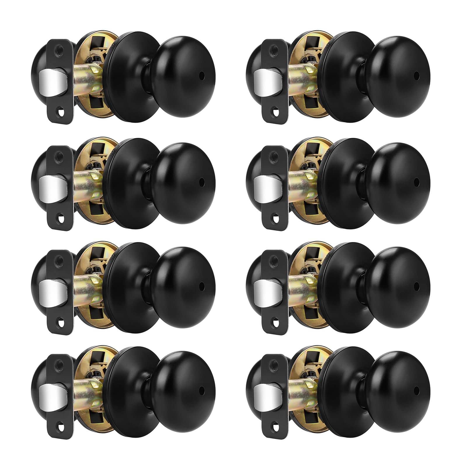Boutons de porte verrouillables sans clé lot de 8 noir mat Probrico