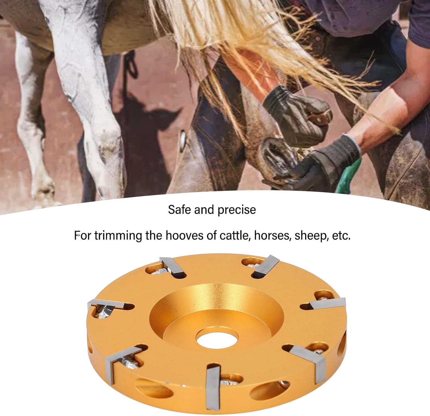 Pilipane Livestock Hoof Trimming Disc Alloy Stainless Steel 7 Blades Electric Hoof Cutter Tool for Sheep Cattles Horses Supplies