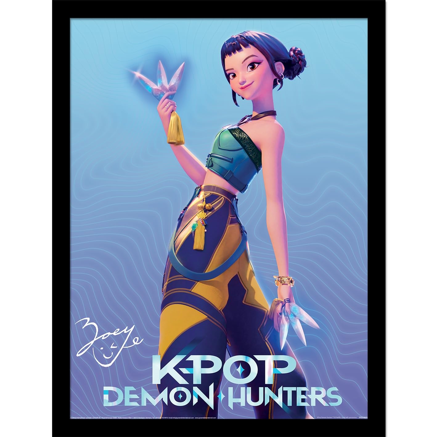 Pyramid International K-POP DEMON HUNTERS (ZOEY) COLLECTOR PRINT 30cm x 40cm Framed Collector Print, Official Licensed K-Pop Wall Art Poster, Ready to Hang, One Size