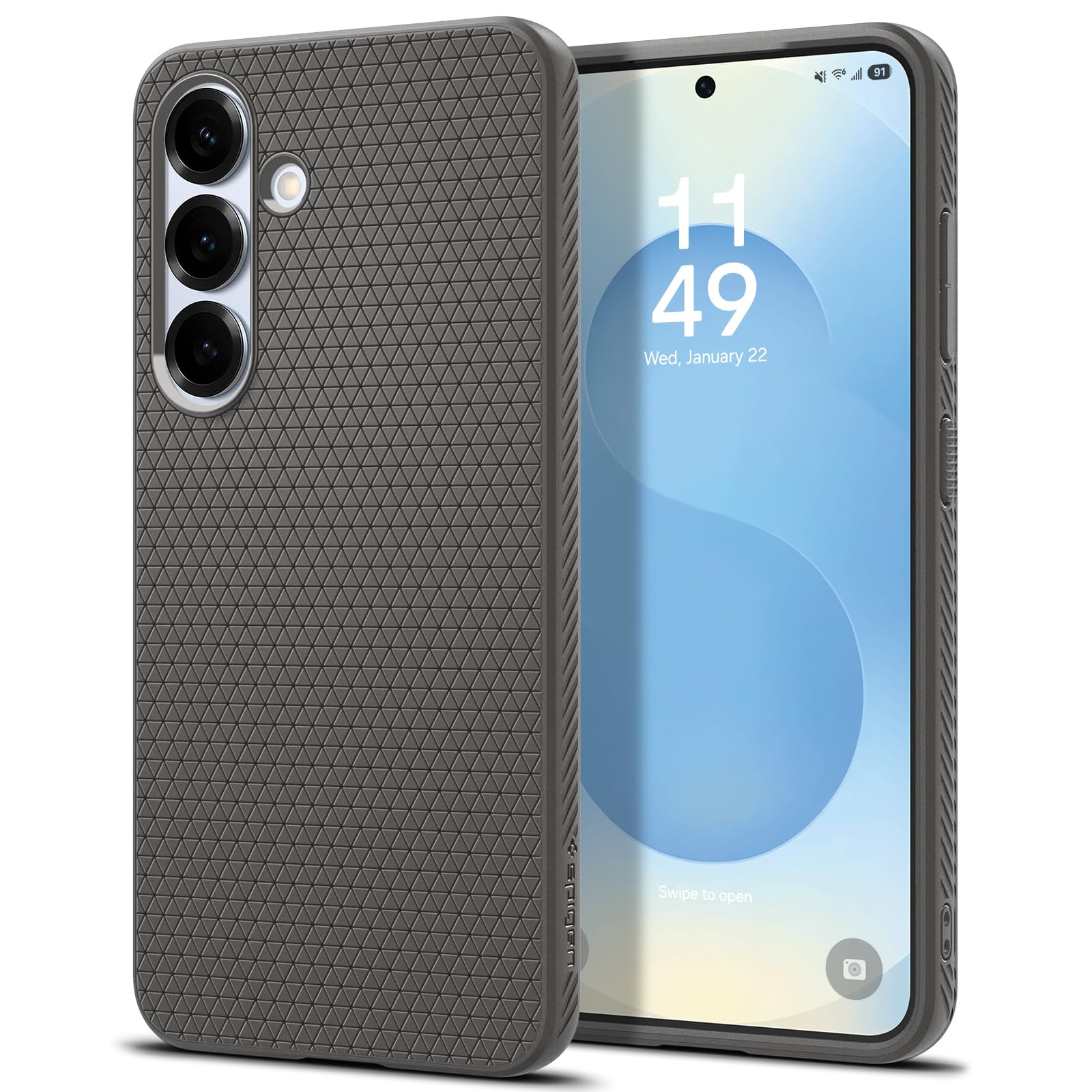 Spigen Liquid Air Case Compatible with Samsung Galaxy S25 - Marble Gray