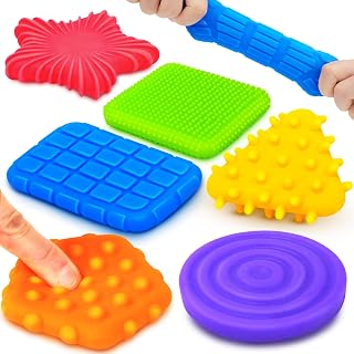ZaxiDeel Squishy Sensory Fidget Toys for Toddlers & Kids: 6 Textured Shapes for Autism ADHD Stress Relief, Safe Calming Stocking Stuffers