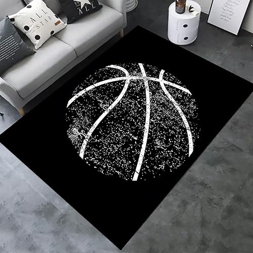 Alfombras de baloncesto con diseño de fuego, de gran tamaño, con gráficos 3D para sofá, puerta, cocina, dormitorio, sala de juegos, antideslizante,