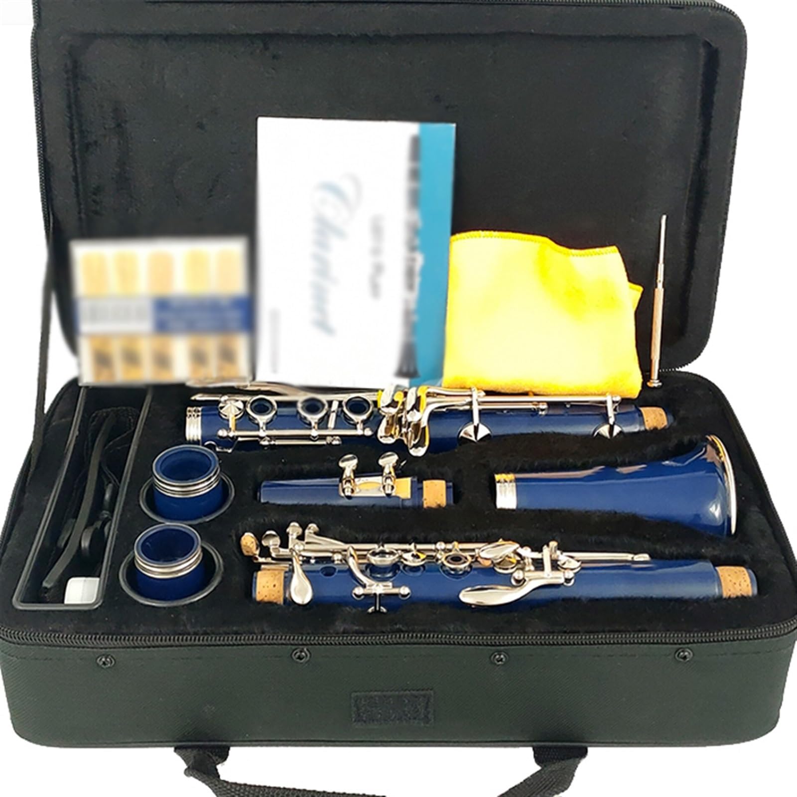 Clarinete Bb Instrumento Musical Estudiante 17 Teclas Clarinete Azul Con Estuche Clarinete Principiantes