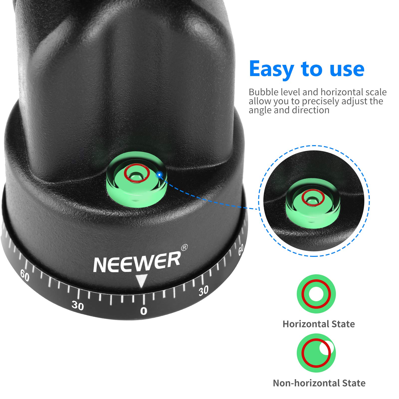 NEEWER Braccio freccia per treppiede, 50 cm colonna centrale orizzontale girevole a 360 ° in lega di alluminio per fotografia aerea, presa di vista macro e basso angolo, carico fino a 10 kg