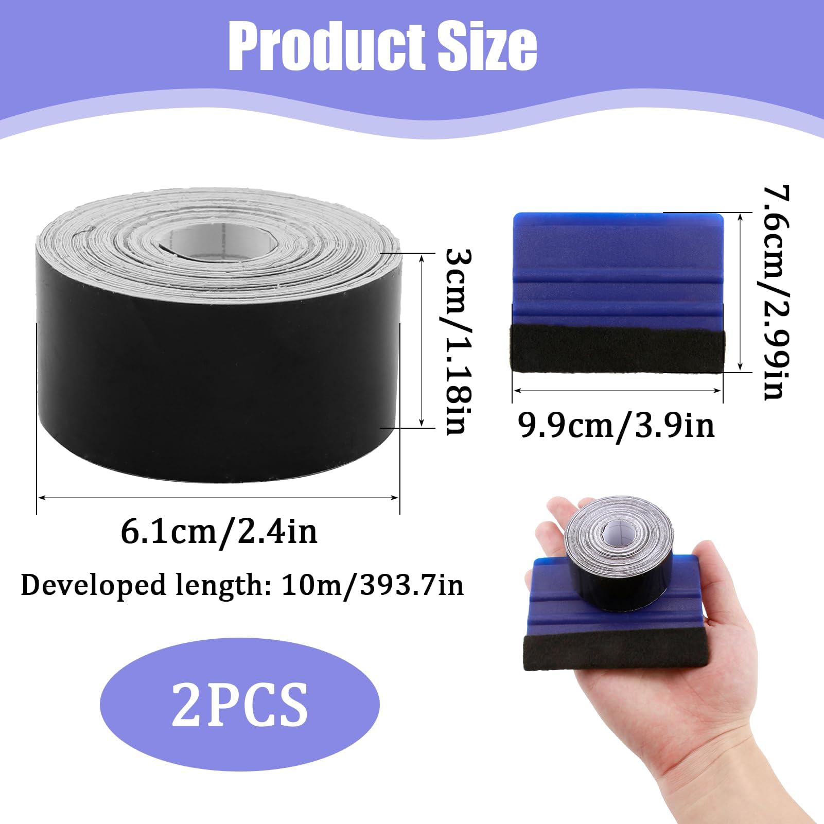Cncedi Kit de cinta de vinilo negro brillante, cinta de vinilo antiarañazos, autoadhesiva, protectores de umbral de puerta, para la mayoría de los molduras de ventanas de automóviles (3 cm de ancho x