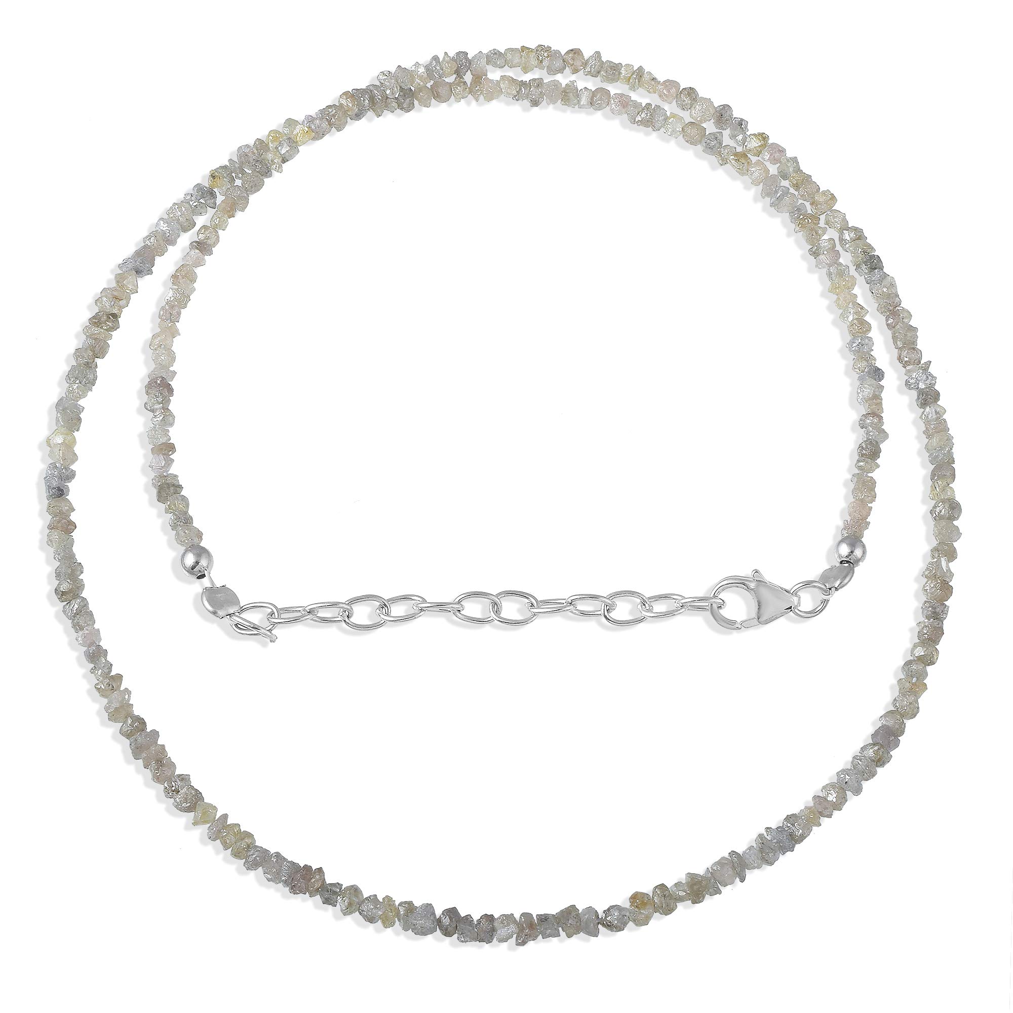 Collana grezza grezza non tagliata del diamante per il regalo con l'argento sterlina 925 con la serratura dell'aragosta, Pietra, Diamante