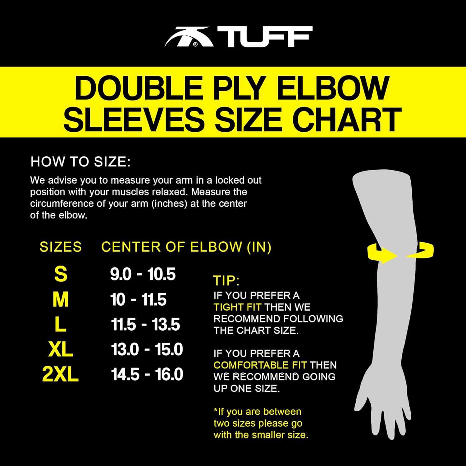 TUFF Double Ply Elbow Sleeves – Premium Compression Support for Weightlifting, Powerlifting & Sports – Durable, Comfortable Elbow Brace for Joint Stability and Injury Prevention