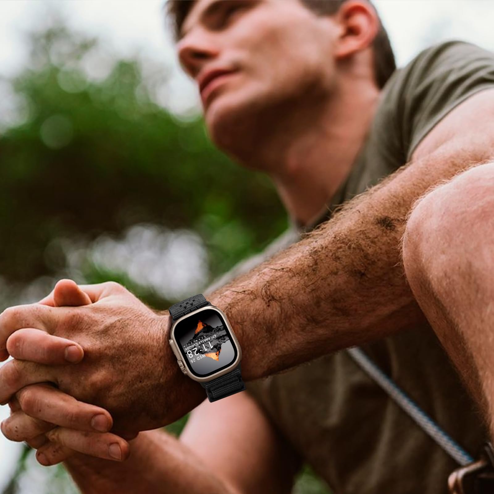 Bandletic Compatibile con Cinturino Apple Watch Ultra/Ultra 2/Ultra 3 49mm | Nylon Morbido Traspirante Sport Banda per iWatch Series 11 10 46mm 9/8/7 45mm SE/6/5/4 44mm 3/2/1 42mm