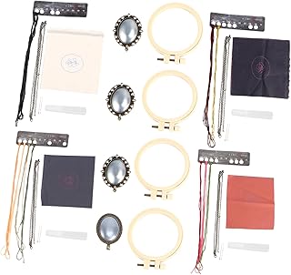 8 Conjuntos De Bordado DIY Conjunto Brinco Cruz Brincos Artesanais Charme Colar Bordado Ornamento Kit Brincos Bordado Kit Colar Bordado Kit Bordado Costura À Mão Pendente COHEALI