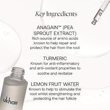 UKLASH Hair Growth Serum 50ml, Multi Peptide Hair Density Serum