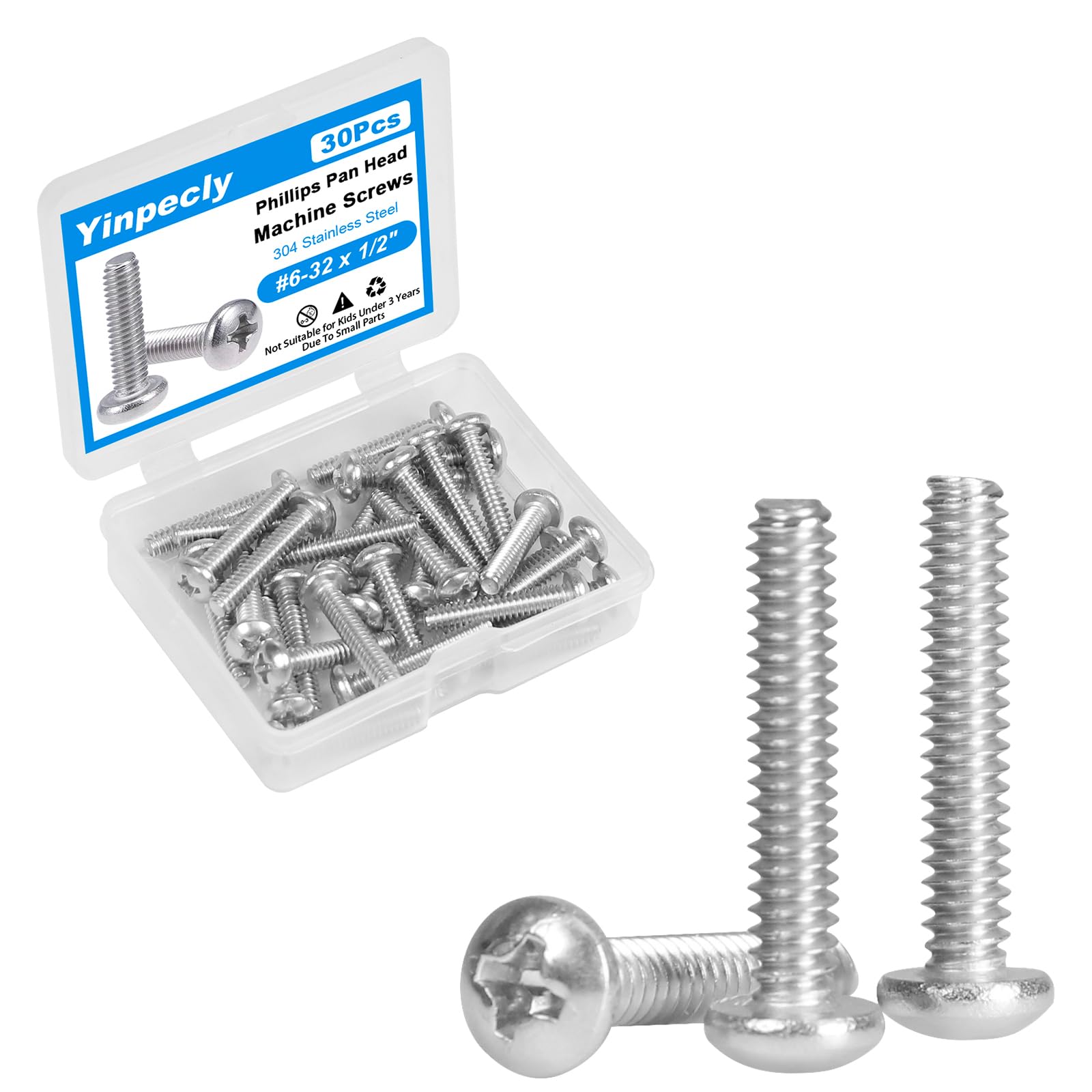 Stainless Steel Machine Screws - 25 Pack #10-24 x 1 -10
