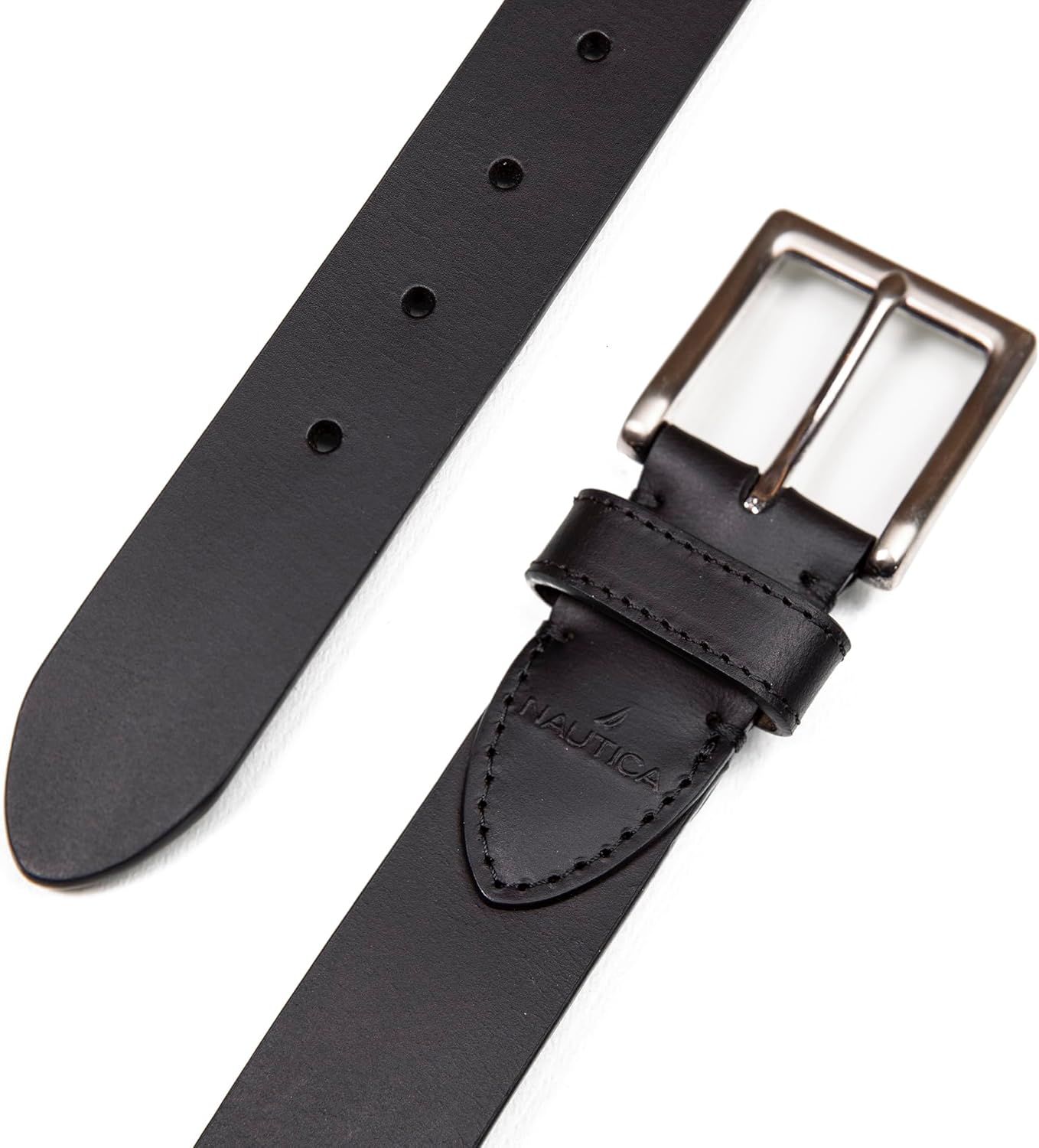 Nautica Men's Casual Leather Belt | Everyday | Classic | Pants | Jeans | Khakis | Chinos | Metal Buckle - Image 4