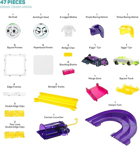 Miniatura 2 de Crash Arena - Pista de carreras con lanzador de cañones y colisiones emocionantes - Desafío de carreras con adrenalina de 47 piezas