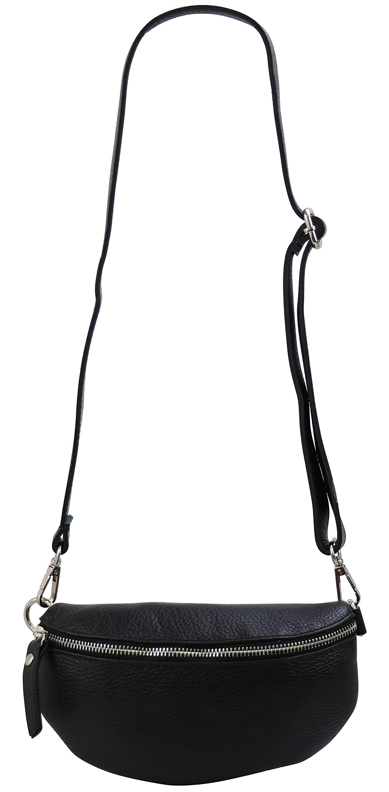 SH Leder ® AVA G292 Sac banane unisexe en cuir véritable - Petit sac bandoulière pour festivals, voyages - 23 x 12 cm