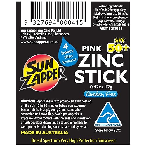 Miniatura 7 de Sun Zapper Protector solar de óxido de zinc rosa mineral SPF 50+ resistente al agua para cara y cuerpo, adultos, niños (0.42 onzas, 0.42 oz) de