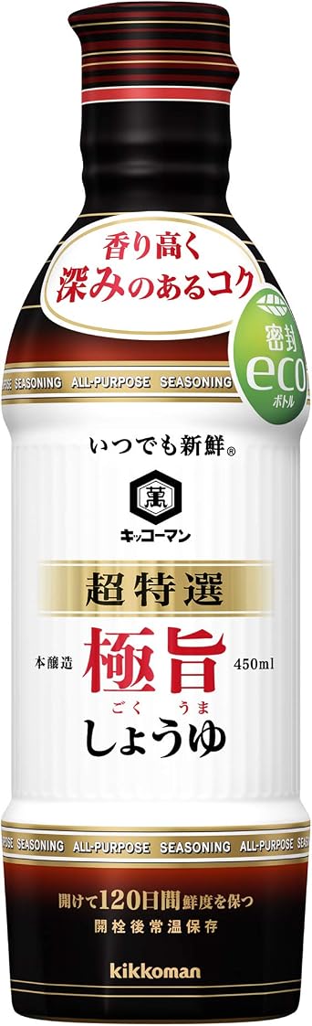 Kikkoman Foods Super Delicious Soy Sauce, 15.2 oz 450 g x 3 Bottles