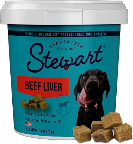 Stewart 100% Beef Liver Dog Treats, 4 oz Tub, ~90
