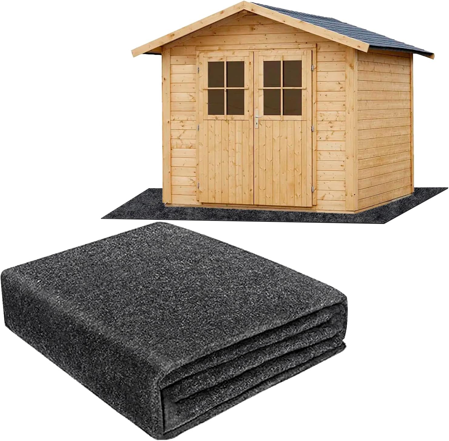 6.56 x 6.56 FT Outdoor Storage Shed Mat, 3mm Thickened Waterproof Shed Base Flooring Pad, Outdoor Carport Mat, Anti-Slip Dustproof Patio Furniture Floor Scratch Prevention