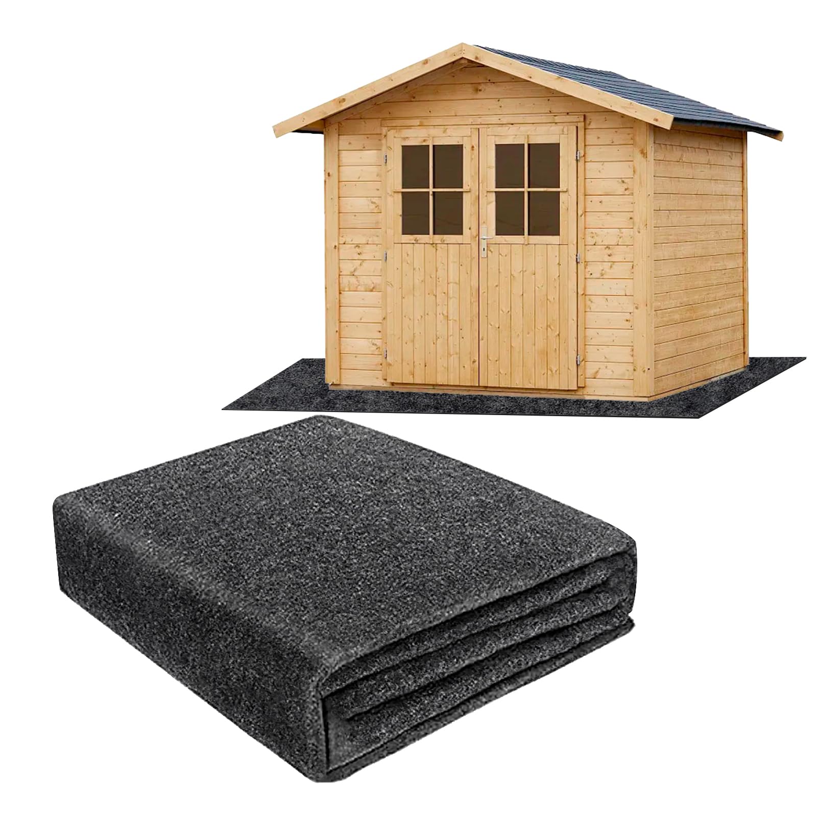 Betagt 6.56 x 6.56 FT Outdoor Storage Shed Mat, 3mm Thickened Waterproof Shed Base Flooring Pad, Outdoor Carport Mat, Anti-Slip Dustproof Patio