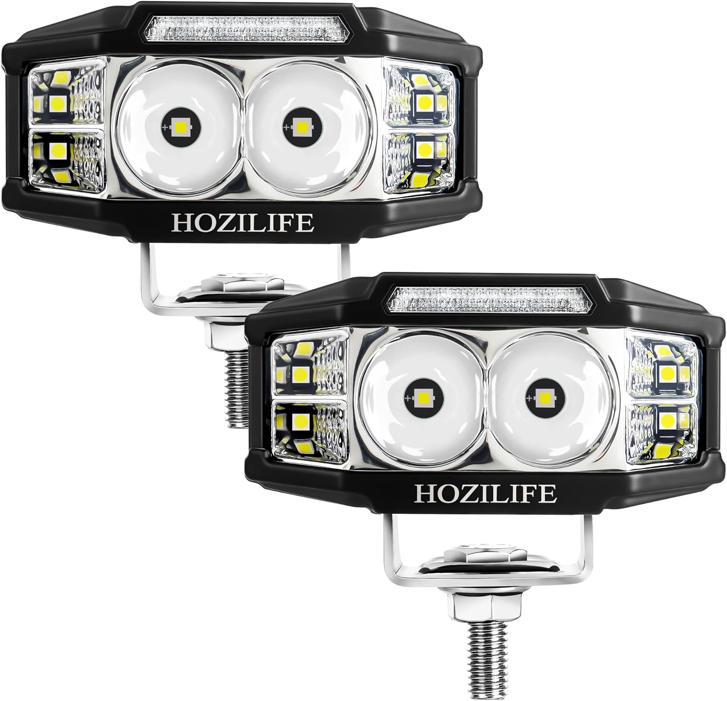 3 Inch LED Pods, 2PCS 40W 12V Flood Spot Ditch Lights Offroad Driving Fog LED Work Light for Truck ATV UTV Motorcycle (HZ1121-DRL)