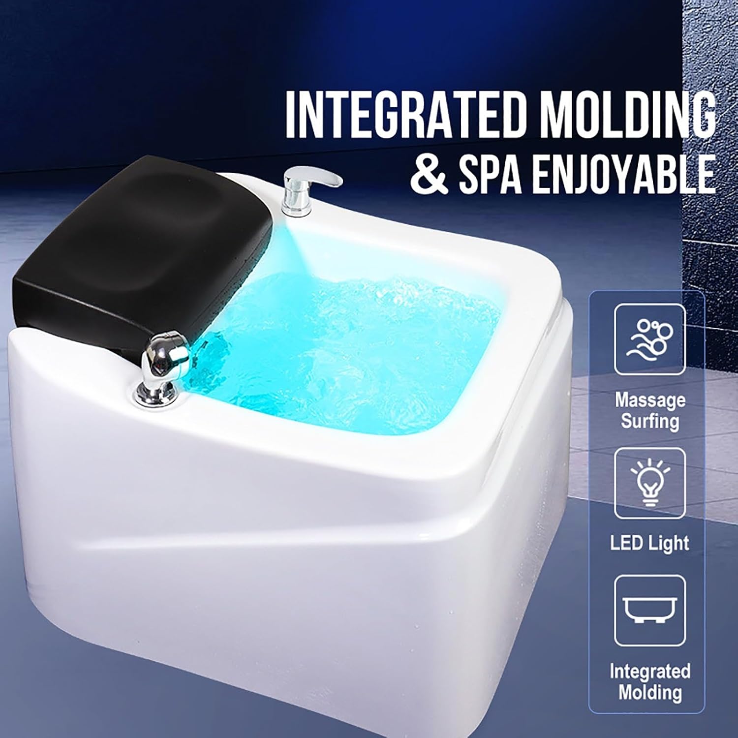 Acrylic Massage Footbath，Foot Massager，Feet Soaking Tub，with Pedicure Foot Rest，Stress Relief for Fatigue and Tired Feet，Best Foot Soak Basin Tub for Pedicure & Foot Massage 。