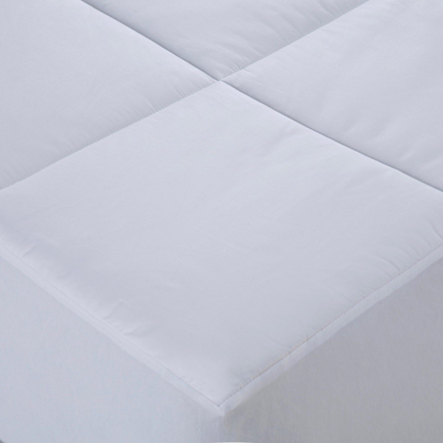 Cottonpure 500 Thread Count Sustainable Overfilled Self-Cooling 100% Cotton Fill and Cover Mattress Pad, Queen, White