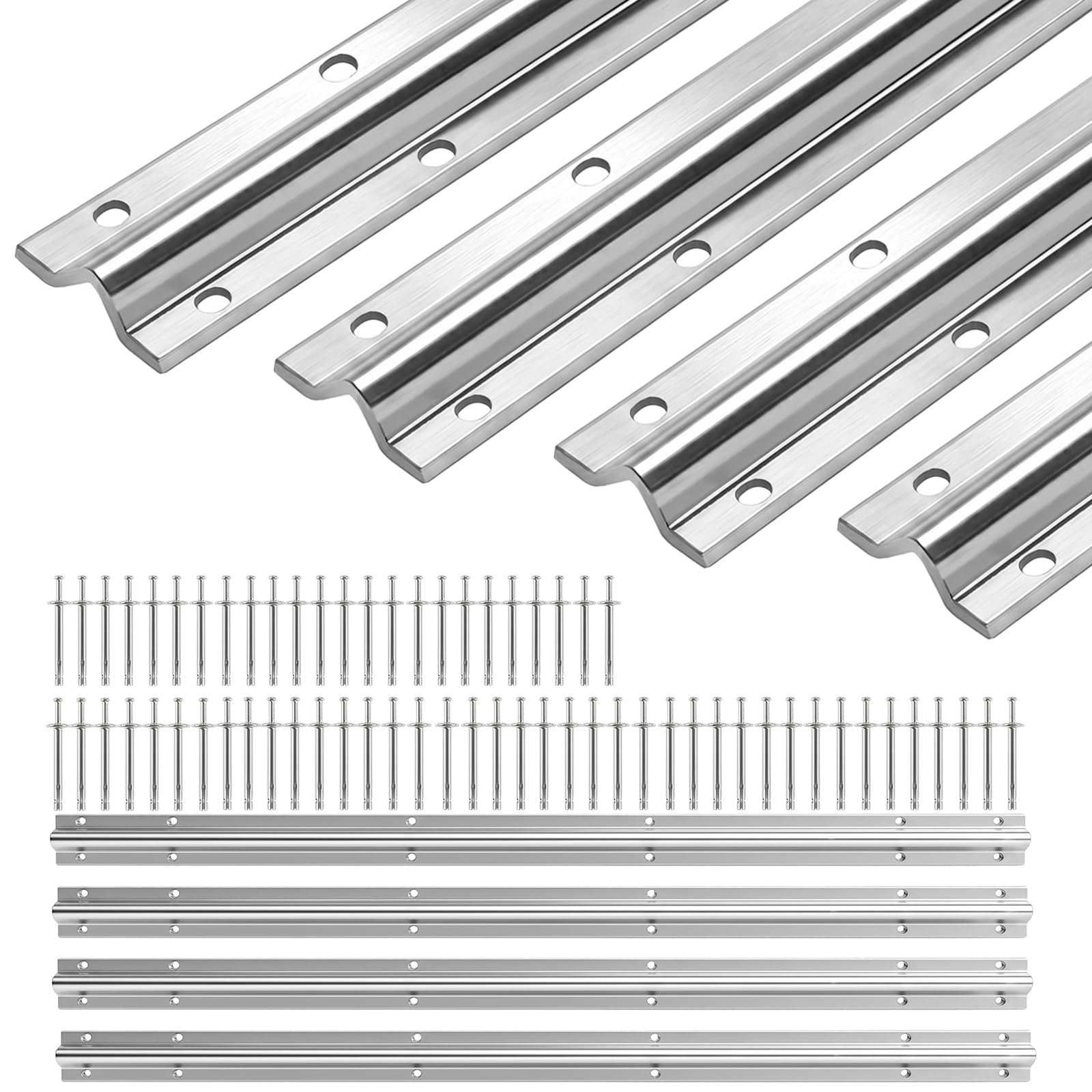 Photo 1 of YESiDEA 48 FT V Track for Sliding Gate, Heavy Duty Galvanized Inverted Sliding Driveway Gate V Track Sliding Gate with Screws (6FT 8Pcs)