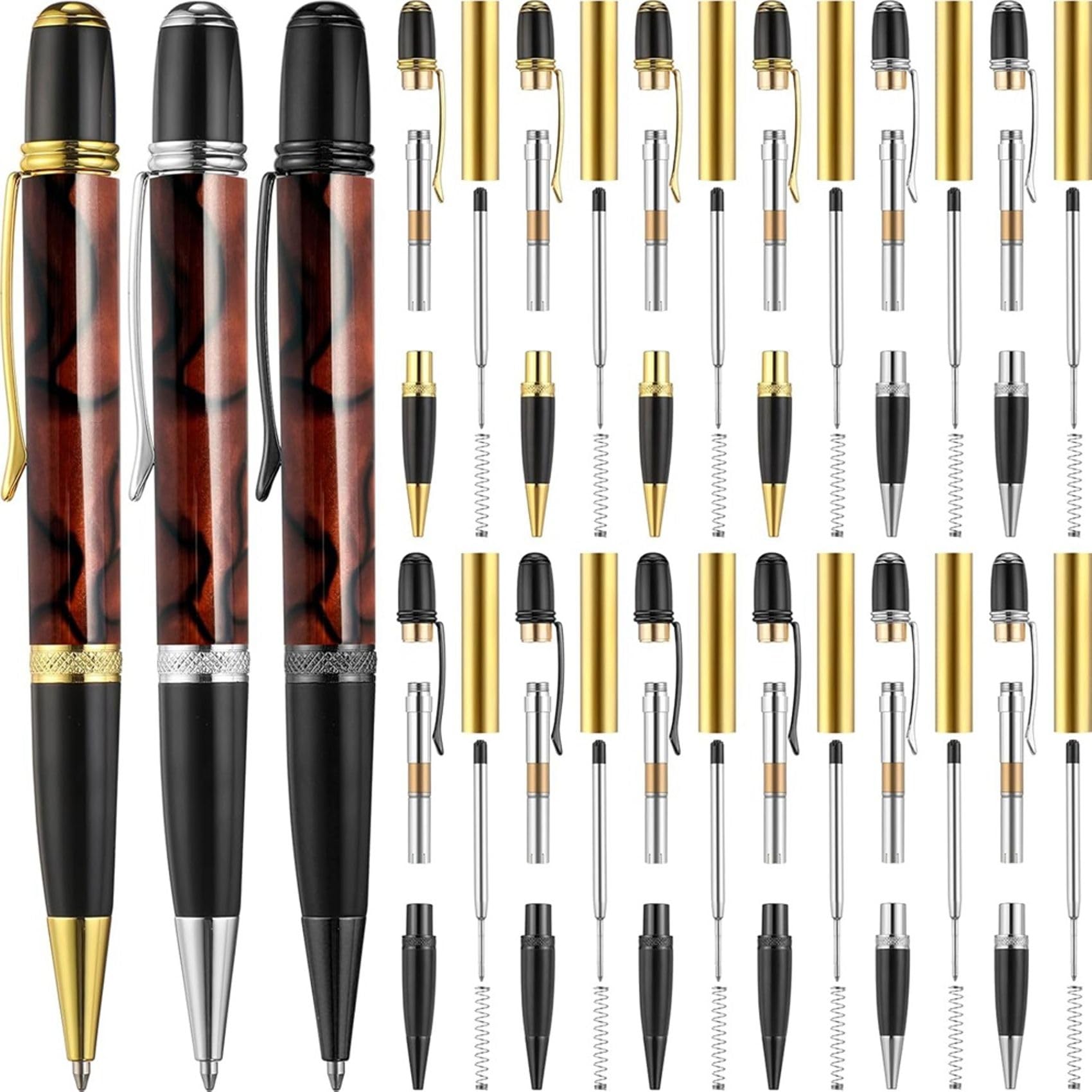 24er-Pack Stifte-Set Aus, Drehbares Kugelschreiber-Set mit -Drehteller Aus Kupfer, DIY-Unterrichtsbedarf D