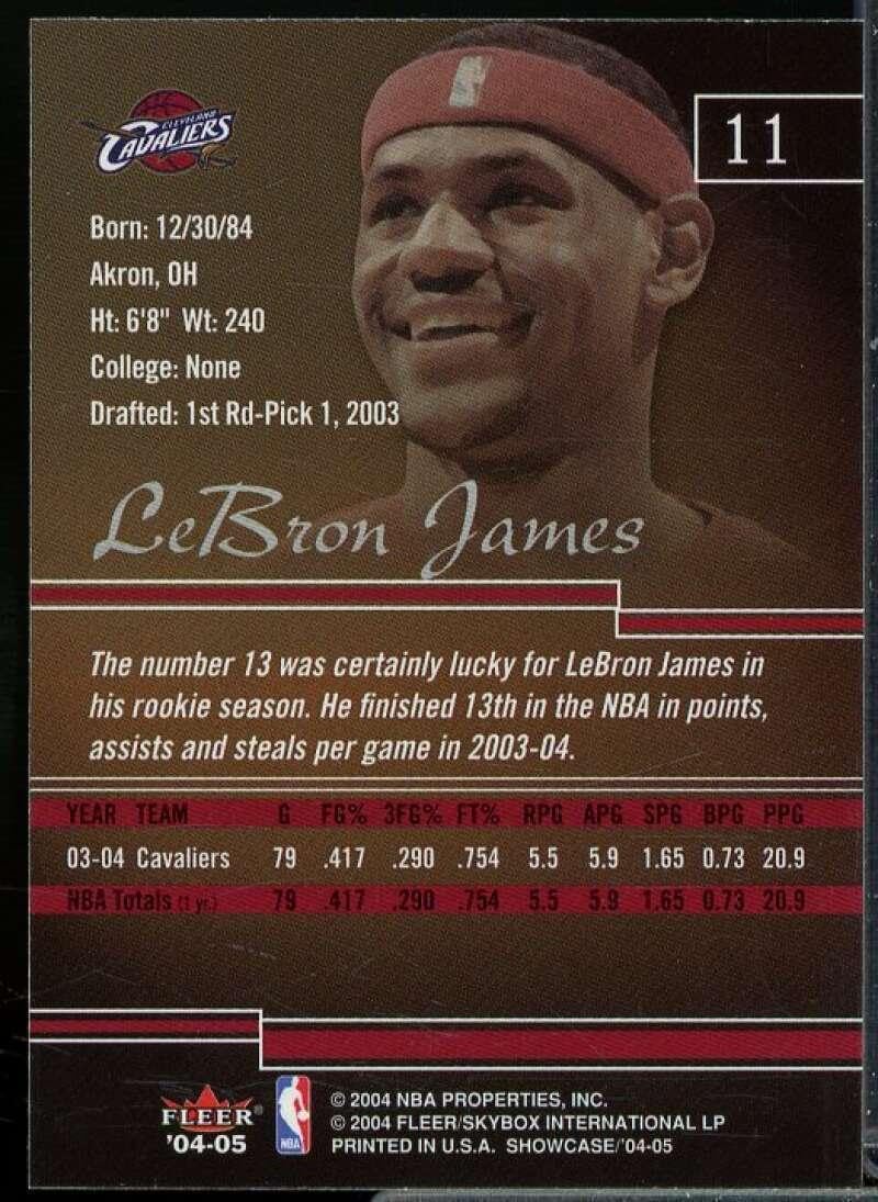 LeBron James Card 2004-05 Fleer Showcase #11 - Unsigned Basketball Cards