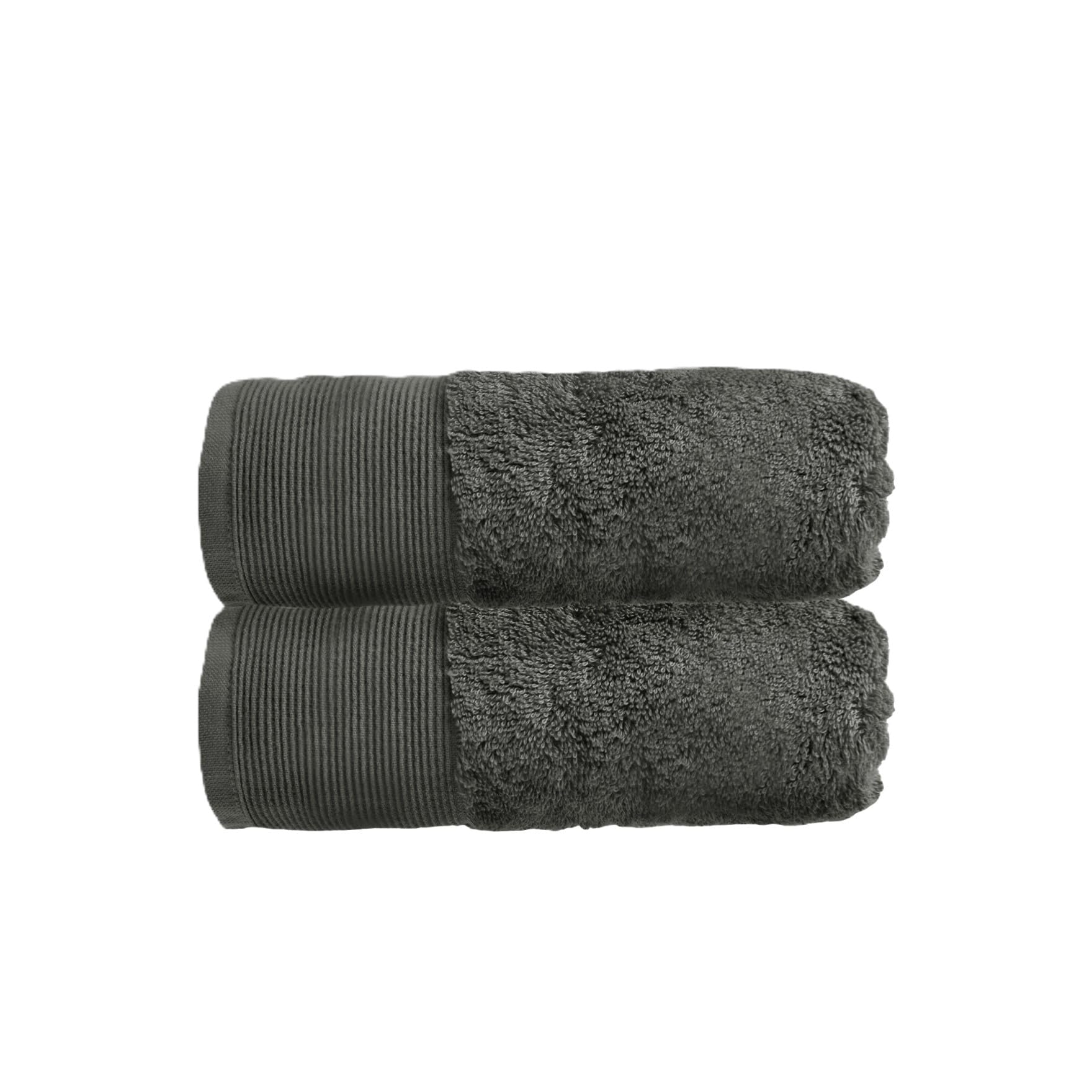 Allure Bath Fashions Graphite Allure Pack Of 2 Bamboo Hand Towels 50 X 90Cm – Luxury Super Soft Hypo-Allergenic Plush 550Gsm Pair Of Hand Towels ( Grey)