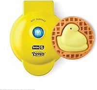 Dash PEEPS Mini Waffle Maker Yellow Chick - Nonstick 4-Inch Iron for Easter Fun, Quick Breakfasts & Family Treats