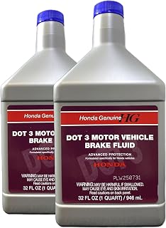Genuine Honda DOT 3 Brake Fluid 32 oz (08798-9108) - OEM for Disc & Drum Brakes, Corrosion Protection