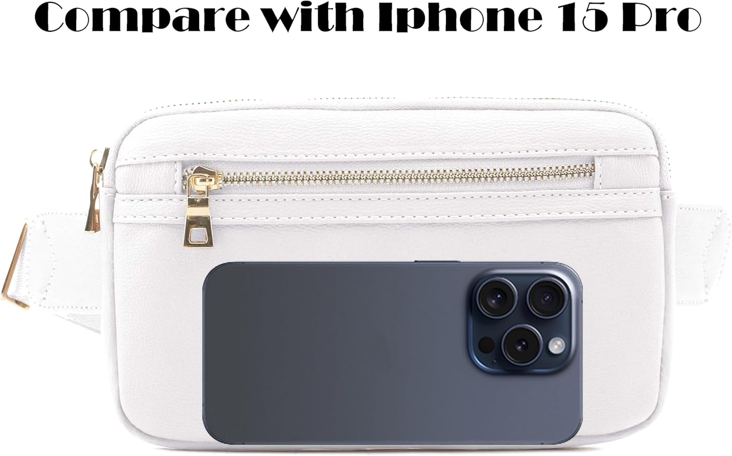 LOVESOME Vegan Leather Everywhere Fashion Waist Bag Fanny Pack Crossbody Bag Belt Bag Sling Bag with Adjustable Strap for Women (White) - Image 5