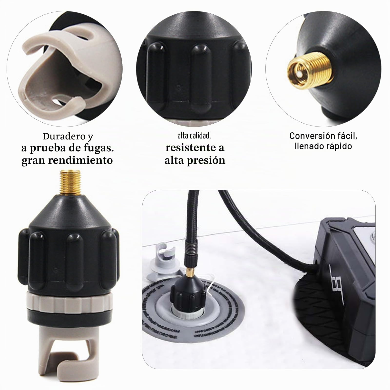 Adaptador Inflador Paddle Surf 8 Piezas Set Compresor Accesorios Hinchable